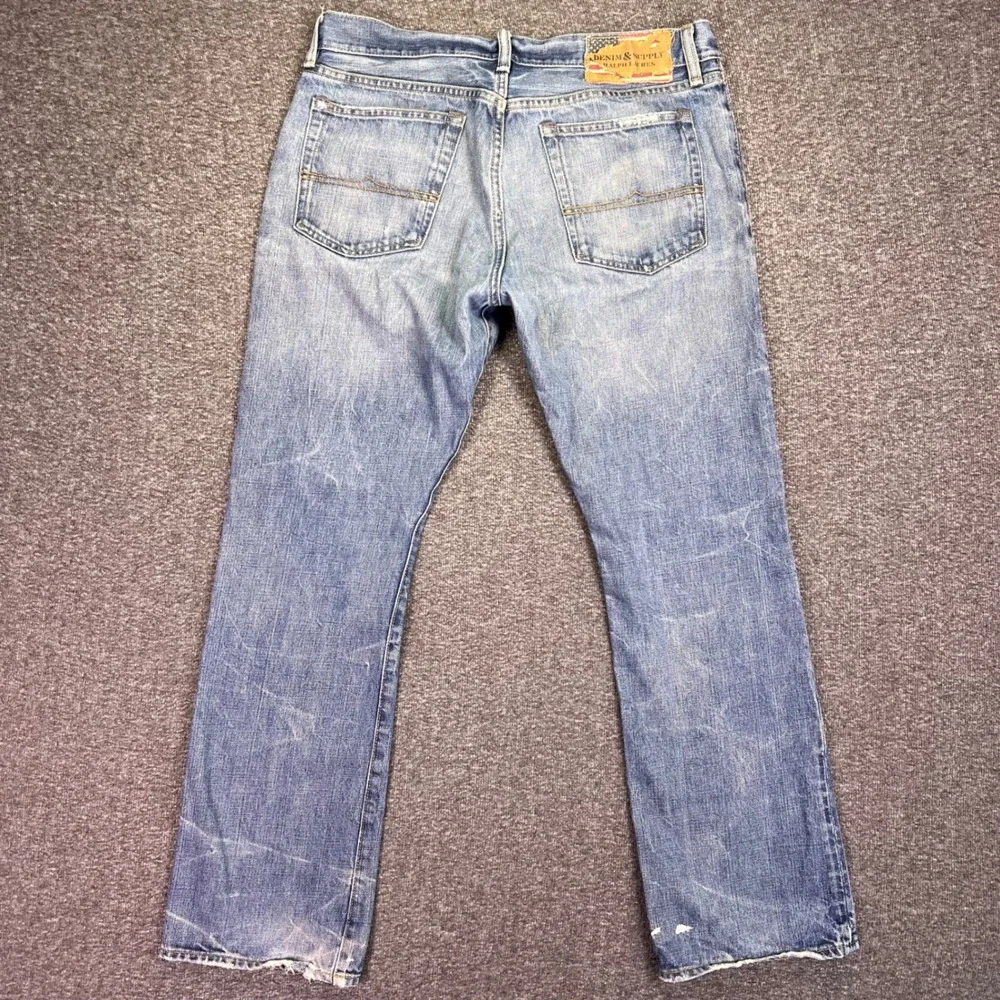 Denim & Supply Ralph Lauren Jeans Men 34x30 Blue Bootcut Casual Distressed Denim